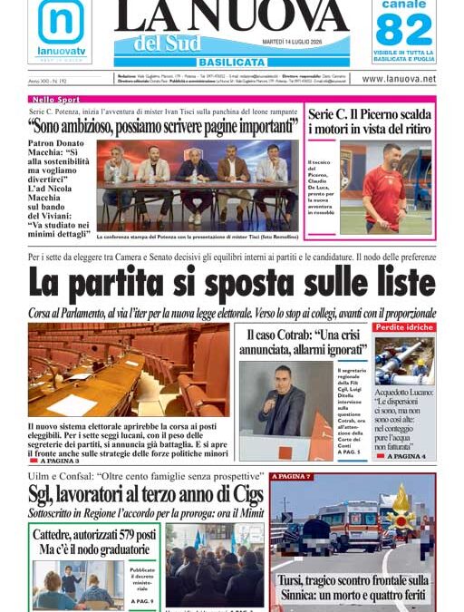 Martedì 14 luglio 2026