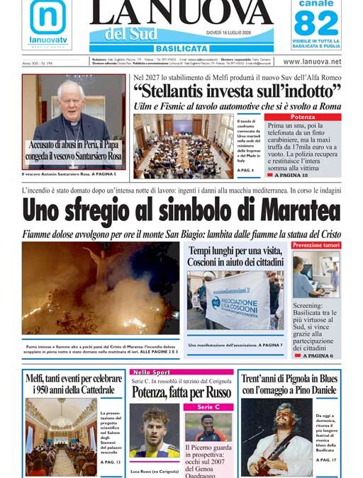 Giovedì 16 luglio 2026