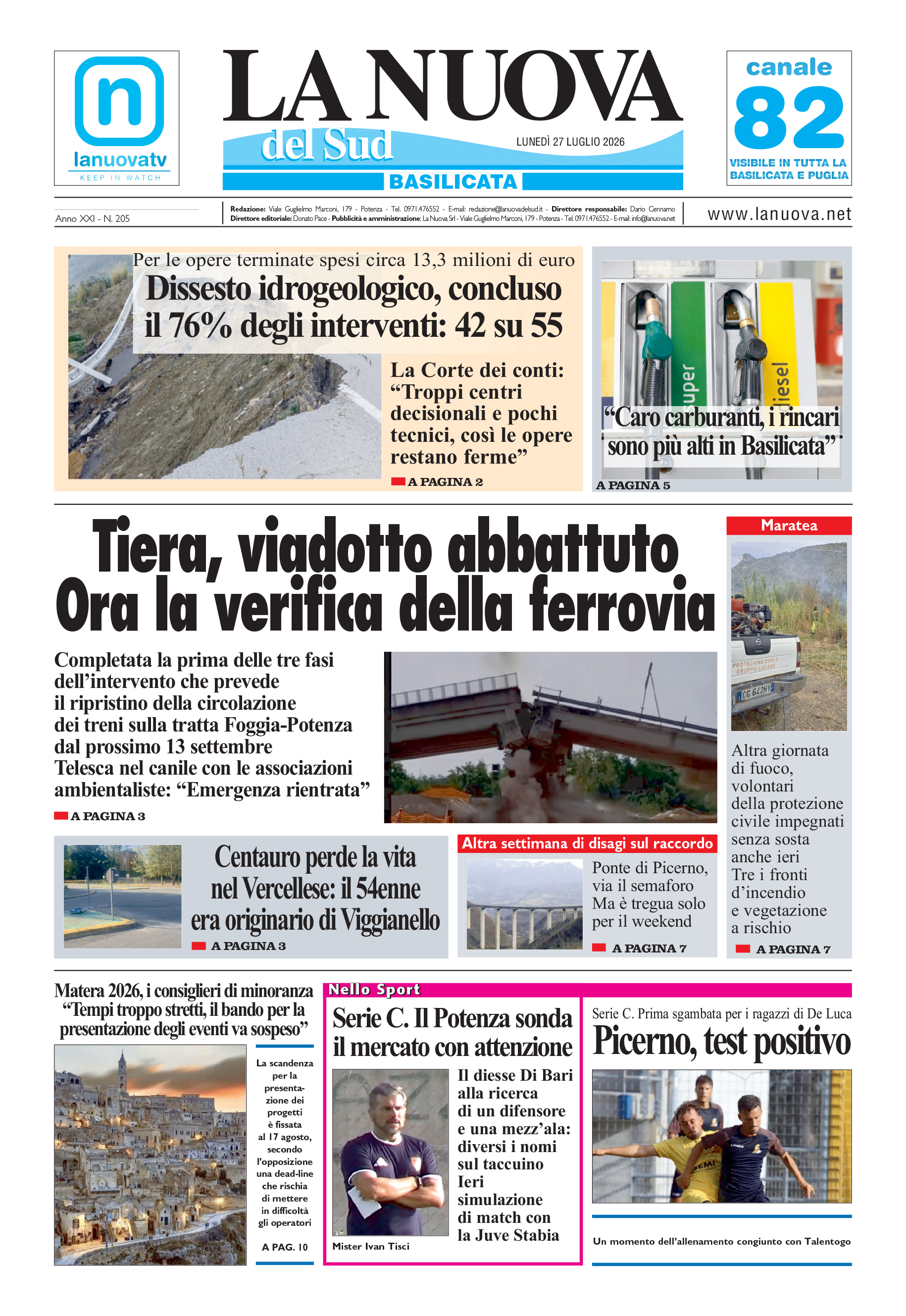 L’Edizione odierna della Nuova del Sud in Edicola Digitale