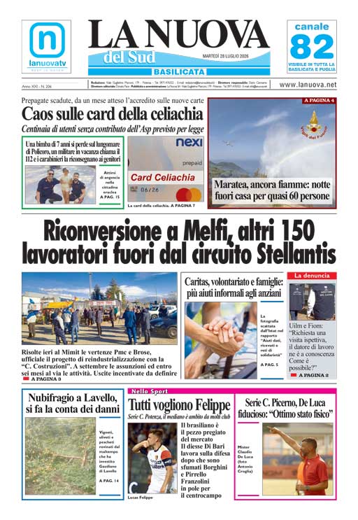 L’Edizione odierna della Nuova del Sud in Edicola Digitale