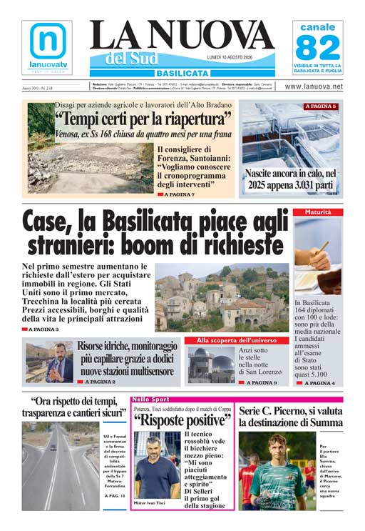 L’Edizione odierna della Nuova del Sud in Edicola Digitale